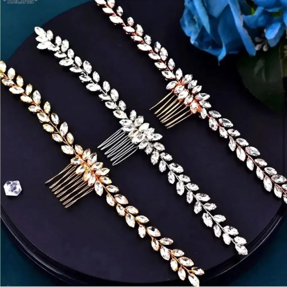 Luxury Bridal Crystal Hair Piece Comb - Picture 4 of 9